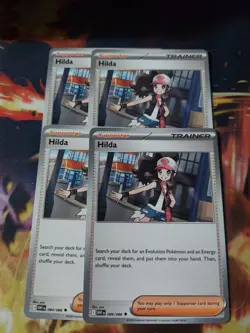 (4) Pokemon TCG Hilda Card Common Trainer Card 084/086 NM - Image 1