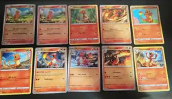 Pokemon Charmander Charmeleon 10 Card Lot - All Different. Authentic, NM, TCG - Image 1