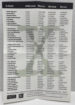 1996 THE X-FILES Collectible Card Game -120 Card Lot w/ Checklist & Instructions - Image 2