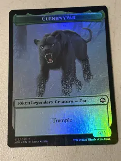 mtg foil token Dog Illusion // Guenhwyvar, 003//013, Forgotten Realms, unplayed - Image 1