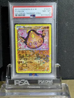 2013 POKEMON B&W LEGEND TREASURES RADIANT COLL #RC12 STUNFISK PSA 8 - Image 1