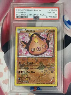 2013 POKEMON B&W LEGEND TREASURES RADIANT COLL #RC12 STUNFISK PSA 8 - Image 3