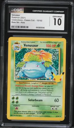 2021 Pokemon Celebrations Holo Venusaur #15 CGC 10 - Image 1