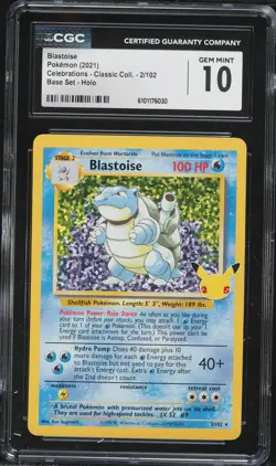 2021 Pokemon Celebrations Holo Blastoise #2 CGC 10 - Image 1
