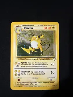 Pokemon TCG Raichu 016/130 Base Set 2 Holo Rare - Image 1