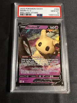 Pokemon TCG Mimikyu V Holo Ultra Rare PSA 10 Gem Mint - Image 1