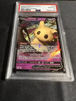Pokemon TCG Mimikyu V Holo Ultra Rare PSA 10 Gem Mint - Image 2