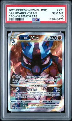 PSA 10 LUCARIO VSTAR SWSH291 BLACK STAR PROMO CROWN ZENITH ETB POKEMON 😍 - Image 1