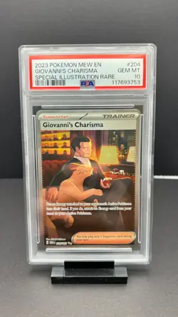 2023 Pokemon MEW EN Giovanni's Charisma #204 PSA 10 Special Illustration Rare - Image 1