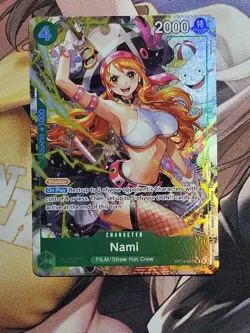 One Piece TCG Nami Alt Art OP14 The Azure Sea's Seven English NM Ship 1 Day - Image 1