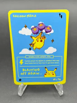 Pokedoodles Balloon Peeka 35/90 - Rare Card - Pokemon Flying Pikachu Fan Art - Image 1