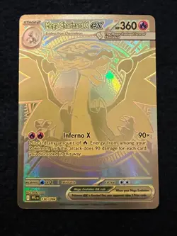 NM Mega Charizard X ex 130/094 Phantasmal Flames Gold Hyper Rare Pokemon Card - Image 1
