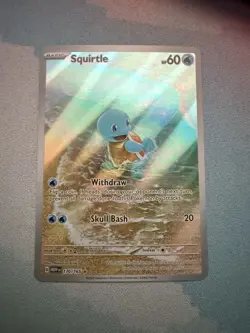 NM Pokemon TCG Squirtle 170/165 Scarlet & Violet 151 Illustration Rare Holo Card - Image 1