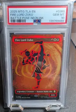 MTG TLA: Fire Lord Zuko Borderless Battle Pose Neon Ink PSA10!! - Image 1