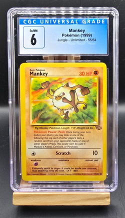 1999 Pokemon Jungle Mankey CGC 6 - Image 1