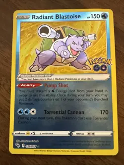 Pokemon Radiant Blastoise 018/078 Pokemon GO Holo - Image 1