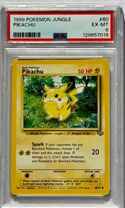1999 Pokemon Jungle Pikachu #60 PSA 6 WOTC - Image 1