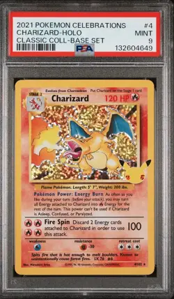 Pokemon Charizard 4/102 Celebrations Classic Collection Holo PSA 9 2021 - Image 1