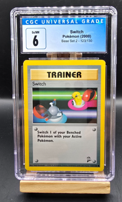 2000 Pokemon Base Set 2 Trainer Switch CGC 6 - Image 1