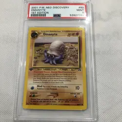 2001 Pokemon Neo Discovery 1st Edition Omanyte #60 PSA 9 - Image 1