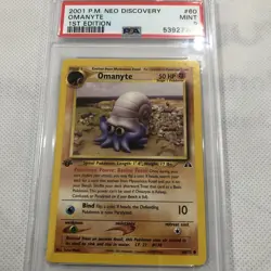 2001 Pokemon Neo Discovery 1st Edition Omanyte #60 PSA 9 - Image 2