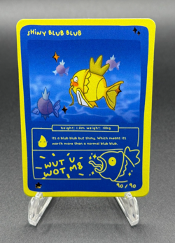 Pokedoodles Shiny Blub Blub 90/90 - Rare - Pokemon Shiny Magikarp Fan Art - Image 1