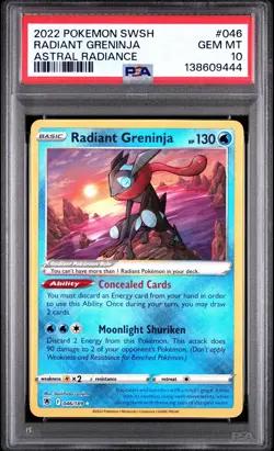 2022 POKEMON SWORD & SHIELD ASTRAL RADIANCE #046 RADIANT GRENINJA PSA 10 - Image 1