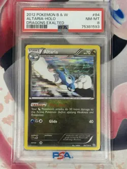 2012 POKEMON B & W DRAGONS EXALTED ALTARIA HOLO 84/124 PSA 8 - Image 3