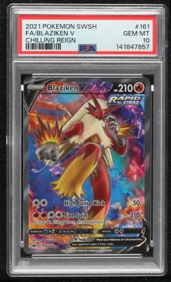 Full Art - Blaziken V Pokemon Sword & Shield Chilling Reign PSA 10 GEM MT - Image 1