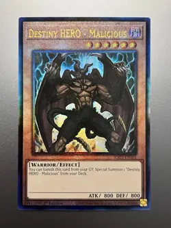 Yugioh - Destiny HERO - Malicious Ultimate Rare RA03-EN001, NM, 1st Ed - Image 1