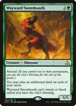 Magic The Gathering MTG WAYWARD SWORDTOOTH Rivals of Ixalan NM Near Mint - Image 1