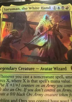 MTG Saruman, the White Hand: the Lord of the Rings Foil Mythic NMMT M 0008 - Image 4
