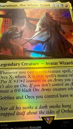 MTG Saruman, the White Hand: the Lord of the Rings Foil Mythic NMMT M 0008 - Image 5