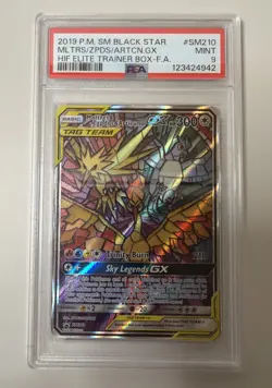 PSA 9 Mint 2019 Pokemon Hidden Fates MOLTRES ZAPDOS ARTICUNO GX SM210 - Image 1