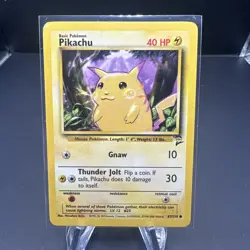 PIKACHU 1999 POKEMON ORIGINAL BASE SET 2 YELLOW CHEEKS A 87/130 Q5276 - Image 1