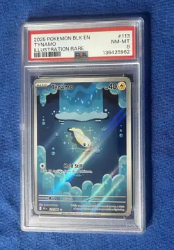 2025 POKEMON BLK EN-BLACK BOLT ILLUSTRATION RARE #113 TYNAMO PSA 8 - Image 1