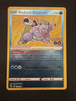 Radiant Blastoise 018/078 Pokemon GO Holo - Image 1