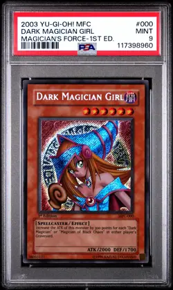 2003 YU-GI-OH! MFC-MAGICIAN'S FORCE 1ST ED #000 DARK MAGICIAN GIRL PSA 9 - Image 1