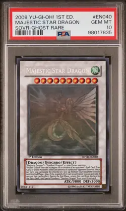 YUGIOH PSA 10 Majestic Star Dragon SOVR-EN040 Ghost Rare 1st Edition *7835 - Image 1