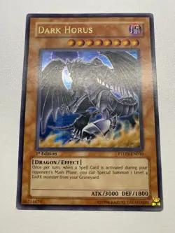 Yugioh Dark Horus 1st Edition Ultra Rare PTDN-EN016 HP - Image 1