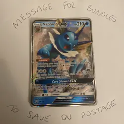 Pokemon TCG Vaporeon GX SM172 Sun Moon Black Star Holo Promo Card - Image 1