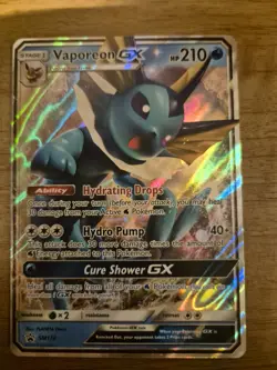 Pokemon TCG Vaporeon GX SM172 Sun Moon Black Star Holo Promo Card - Image 1