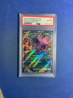 2025 POKEMON SVP EN-SV BLACK STAR PROMO #217 TEAM ROCKET'S NIDOKING EX PSA 10 - Image 1
