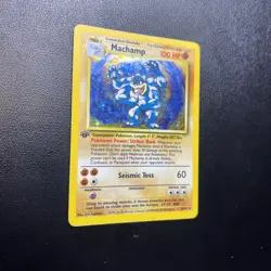 Pokemon Machamp Base Set 1st Edition Holo Card 8/102 - Image 2