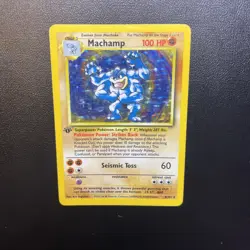 Pokemon Machamp Base Set 1st Edition Holo Card 8/102 - Image 5