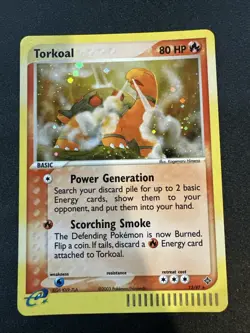 Pokemon TCG Holo Ultra Rare Torkoal Card 12/97 EX-NM Near Mint Condition - Image 1