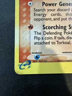 Pokemon TCG Holo Ultra Rare Torkoal Card 12/97 EX-NM Near Mint Condition - Image 5