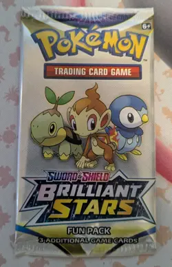 2022 Pokemon Factory Sealed Sword & Shield Brilliant Stars 3-Card Fun Pack - Image 1