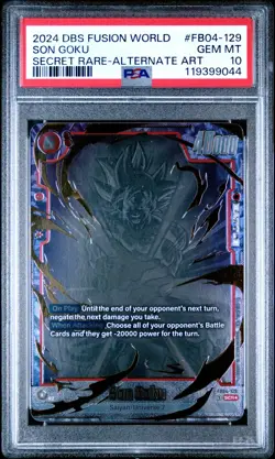 2024 DRAGON BALL SUPER CARD GAME FUSION WORLD ULTRA LIMIT SON GOKU PSA 10 SECRET - Image 1