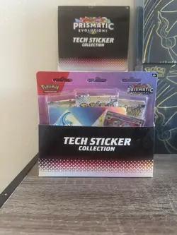 Pokemon TCG Prismatic Evolutions Tech Sticker Sealed Case of 12 - Image 2